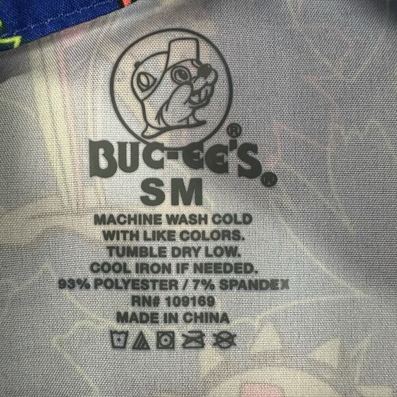 Bucees Hawaiian Tropical Camper Shirt Button Up Floral Blue Men’s Size S/M - Picture 6 of 6